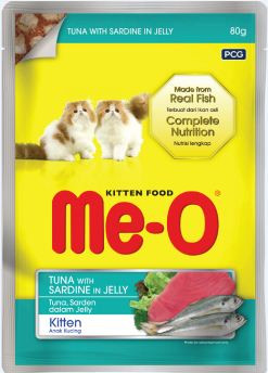 Me-O Pouch (Tuna With Sardine In Jelly - Kitten)